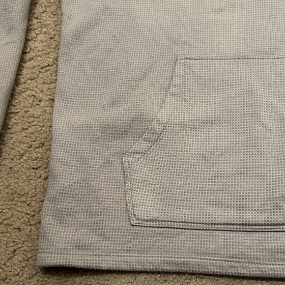 Express Mens Long Sleeve Textured Hoodie Pullover Sweatshirt Light Gray Size L - Picture 8 of 8